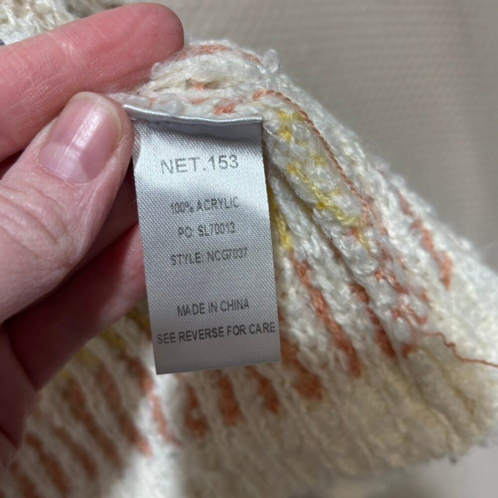 NET.153 Cozy Open Front Knit Cardigan Striped Size S/M - Picture 6 of 9